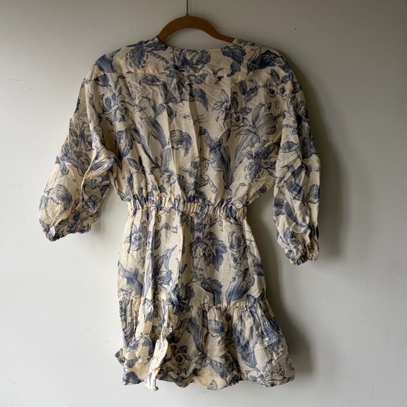 SANDRO Josella Blue Floral Dress Size 34 - Picture 8 of 8